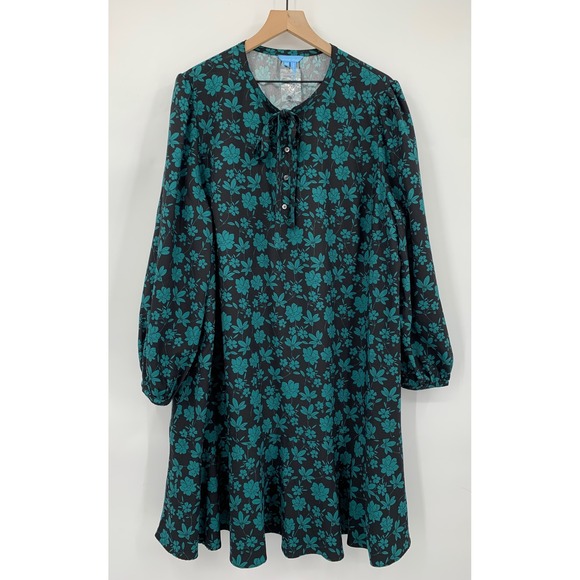 Draper James Dresses & Skirts - Draper James Dress Womens 2X Black Green Teal Black‎ Floral Wedding Party NEW